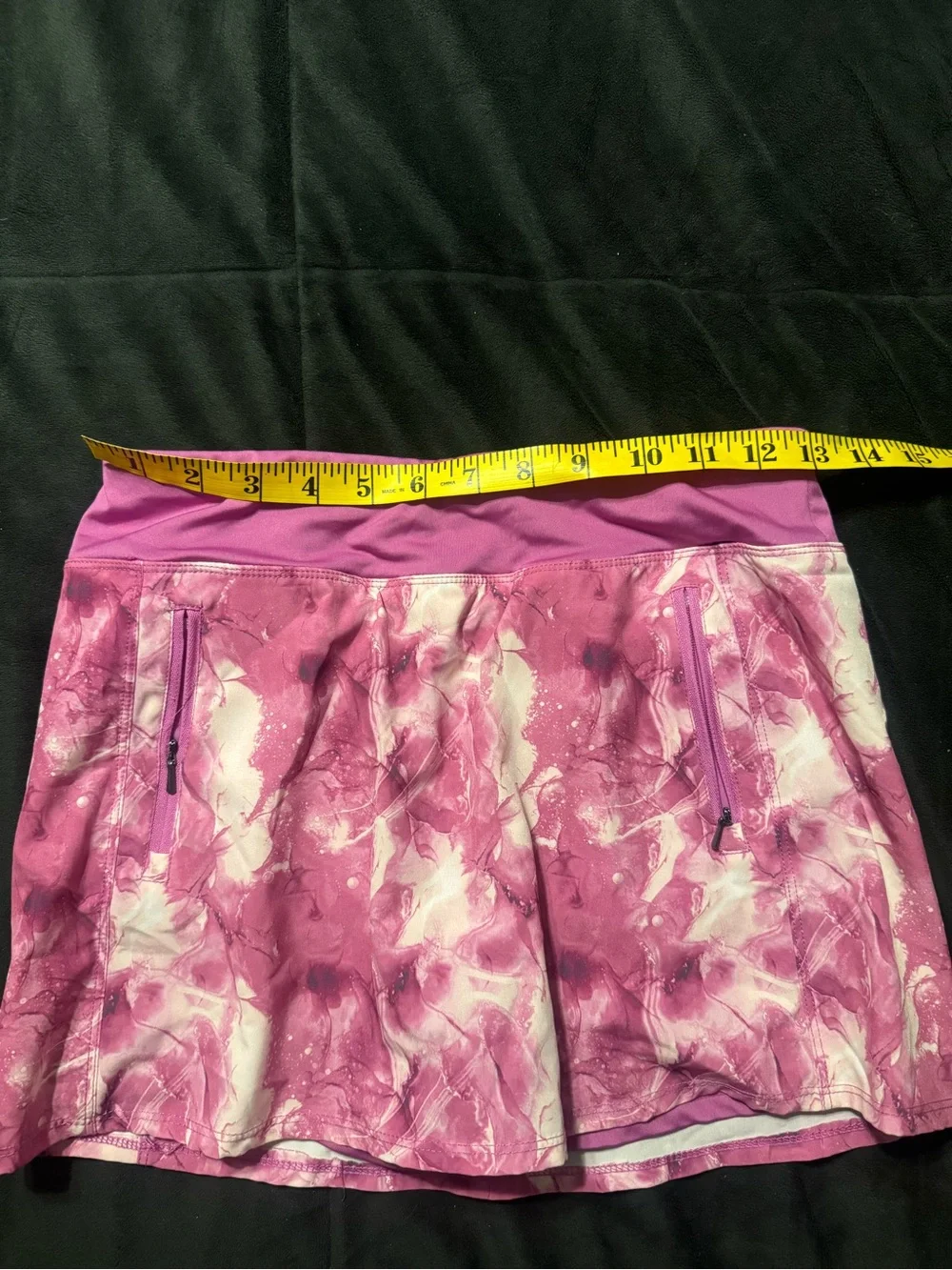 Freely XL Pink Floral Athletic Skort Built In Shorts Zip Pockets